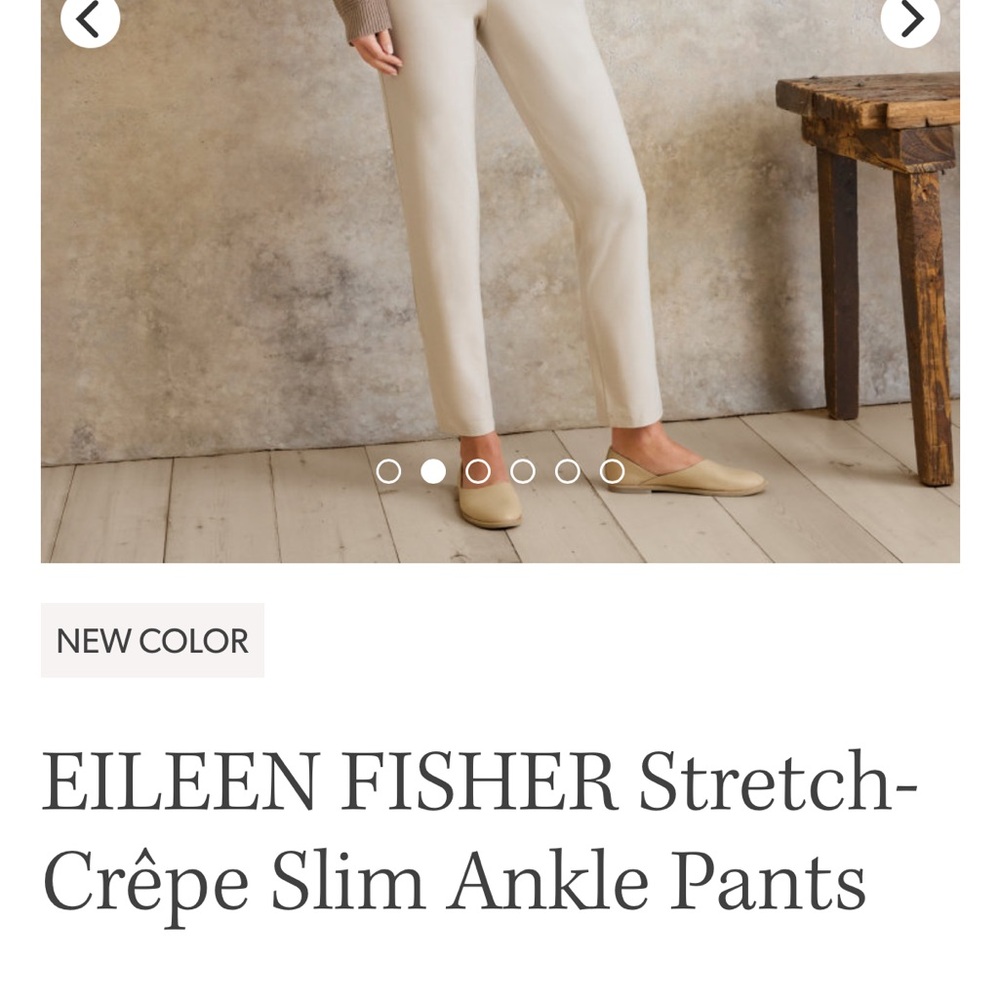 EILEEN FISHER Pants PP 2/4 Stretch Organic‎ Cotton Twill Tapered Ankle Side Zip